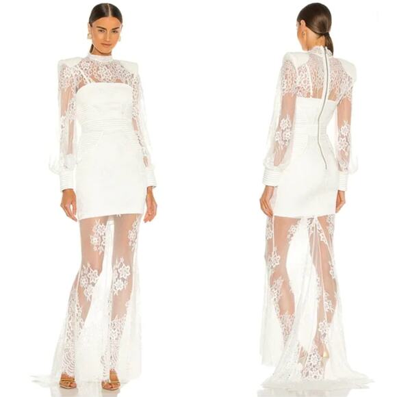 ZHIVAGO 6 white lace long sleeve tomorrow gown - Picture 1 of 7